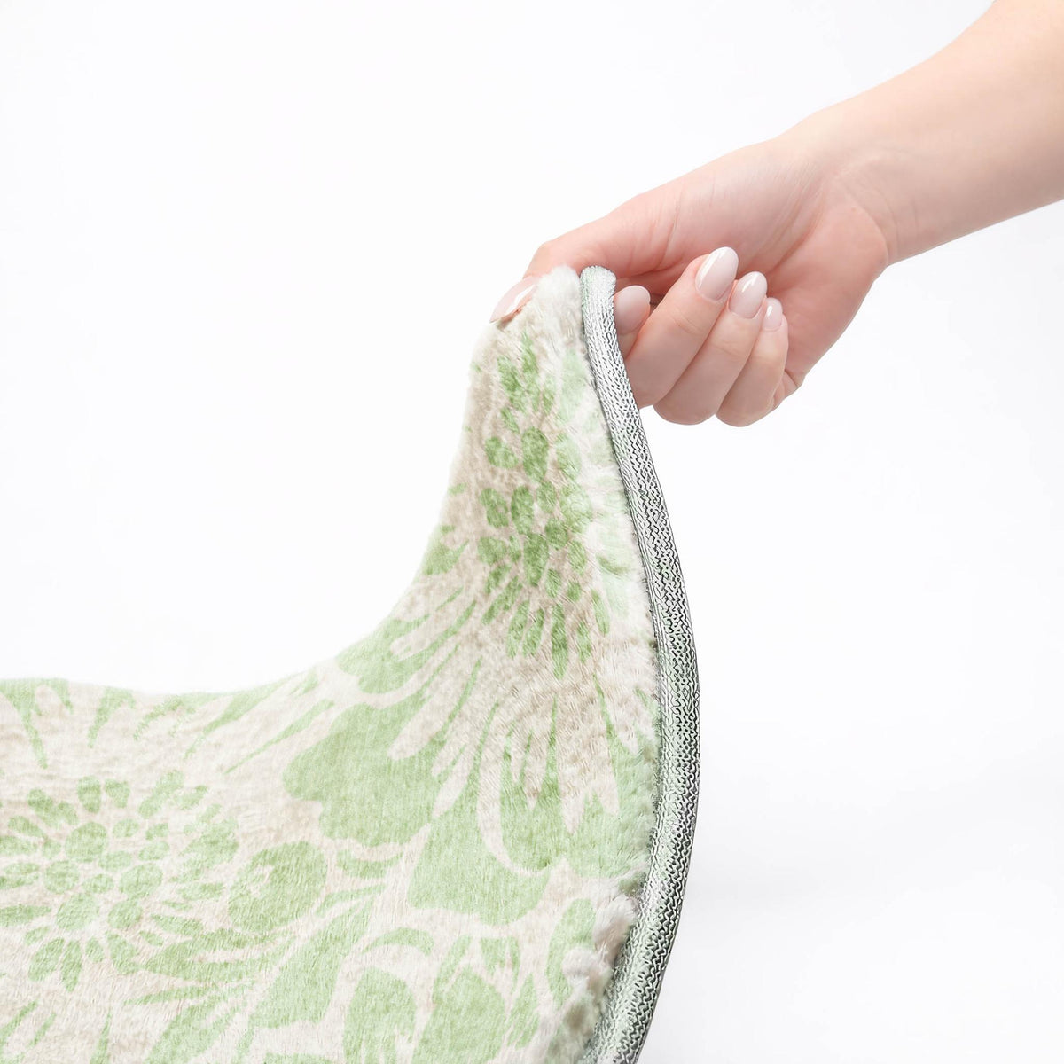 5' X 8' Mint Green And Ivory Floral Shag Washable Area Rug With UV Protection - HomeRoots - Flyclothing LLC