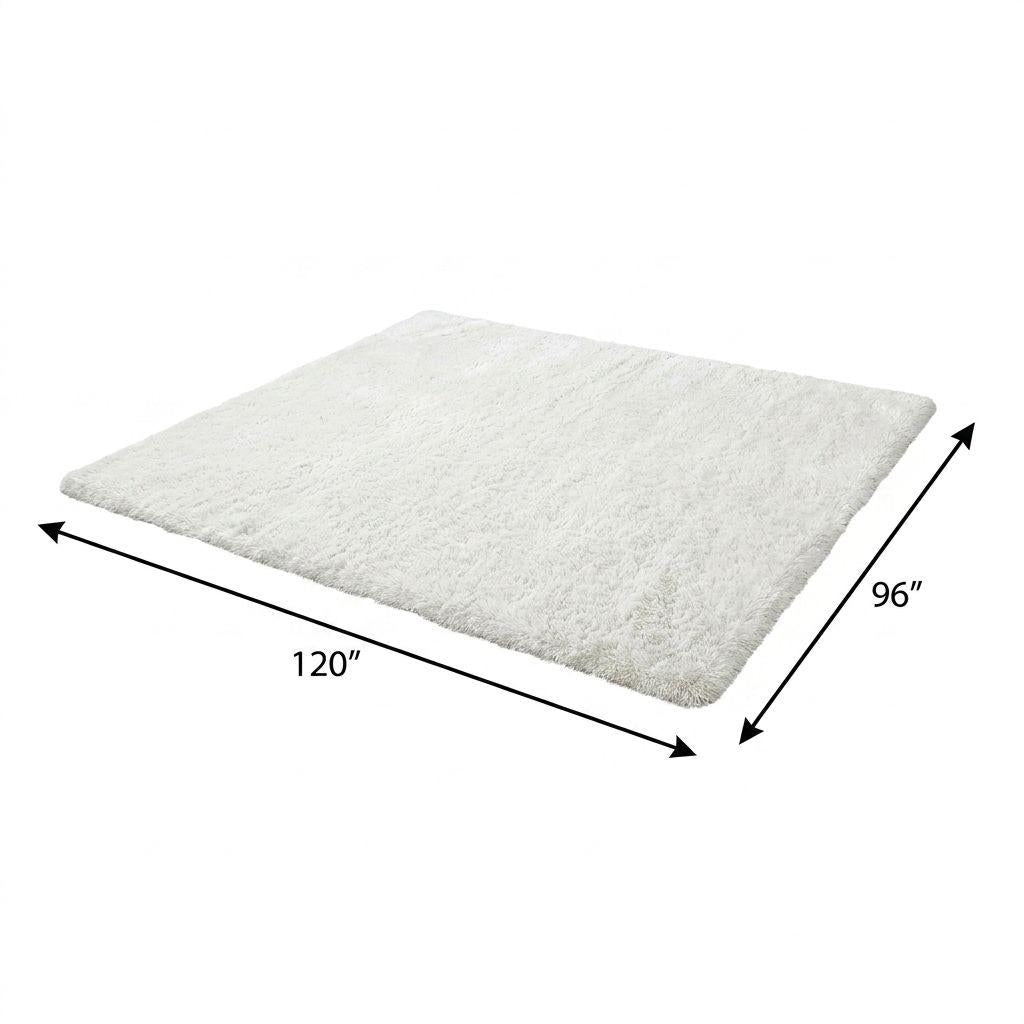 8' X 10' Mint Green And Ivory Floral Shag Washable Area Rug With UV Protection - HomeRoots - Flyclothing LLC