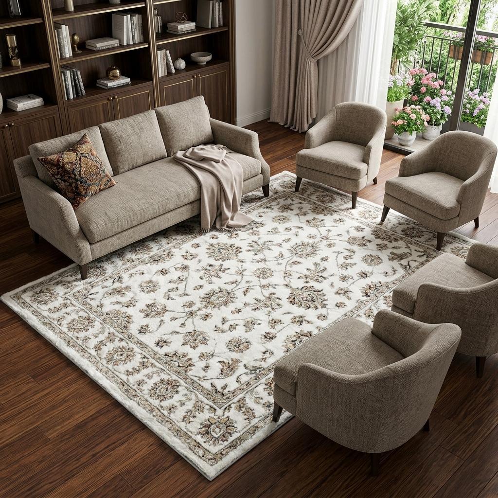 9' X 12' Mint Green And Ivory Floral Shag Washable Area Rug With UV Protection - HomeRoots - Flyclothing LLC
