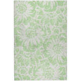 9' X 12' Mint Green And Ivory Floral Shag Washable Area Rug With UV Protection - HomeRoots - Flyclothing LLC
