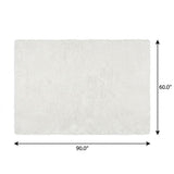5' X 8' Navy Blue And Ivory Floral Shag Washable Area Rug With UV Protection - HomeRoots - Flyclothing LLC