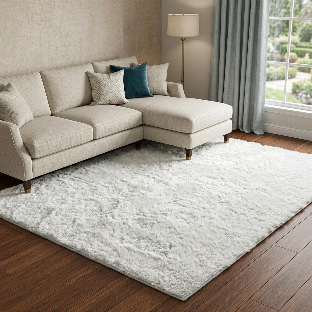 8' X 10' Navy Blue And Ivory Floral Shag Washable Area Rug With UV Protection - HomeRoots - Flyclothing LLC