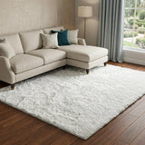 8' X 10' Navy Blue And Ivory Floral Shag Washable Area Rug With UV Protection - HomeRoots - Flyclothing LLC