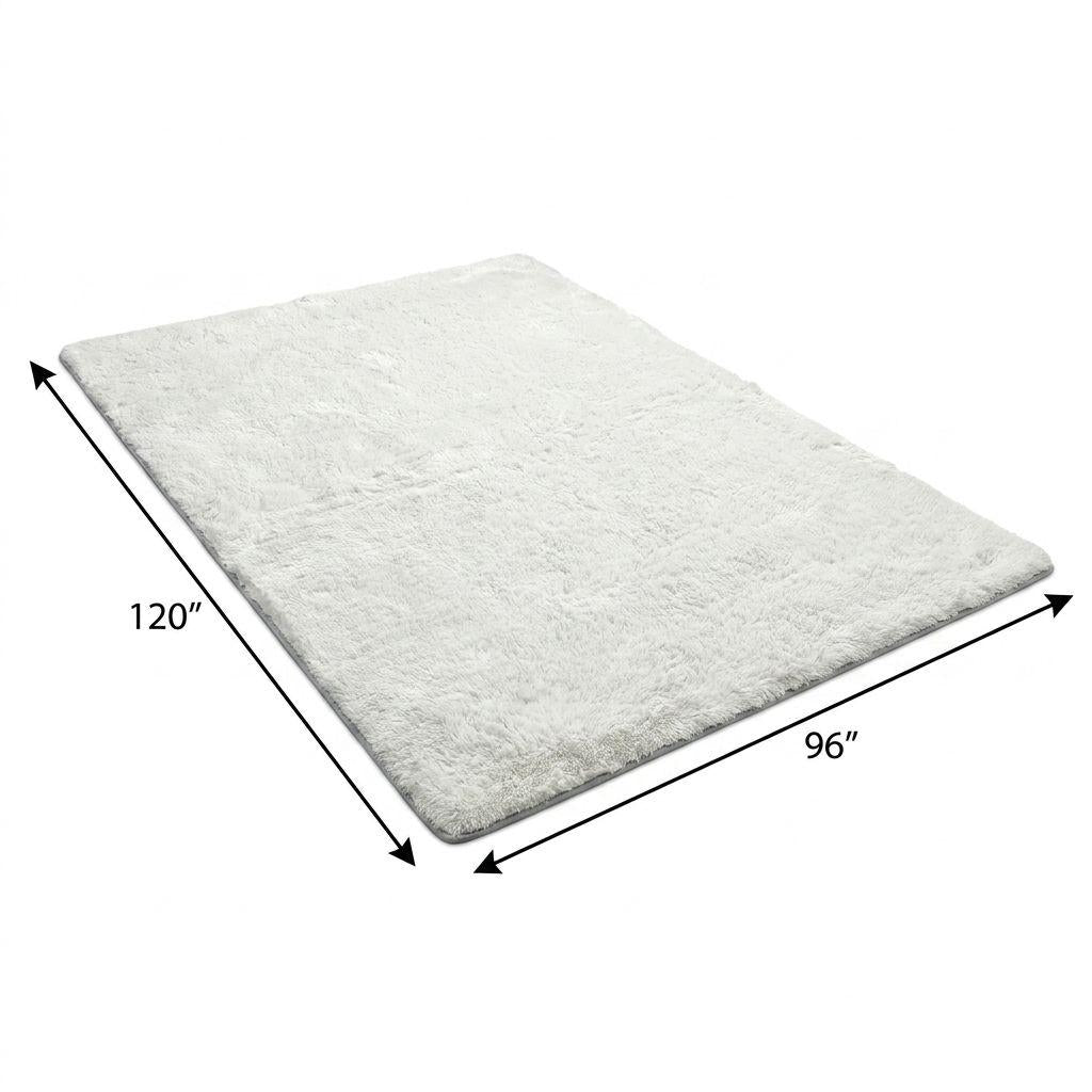 8' X 10' Navy Blue And Ivory Floral Shag Washable Area Rug With UV Protection - HomeRoots - Flyclothing LLC
