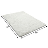 8' X 10' Navy Blue And Ivory Floral Shag Washable Area Rug With UV Protection - HomeRoots - Flyclothing LLC