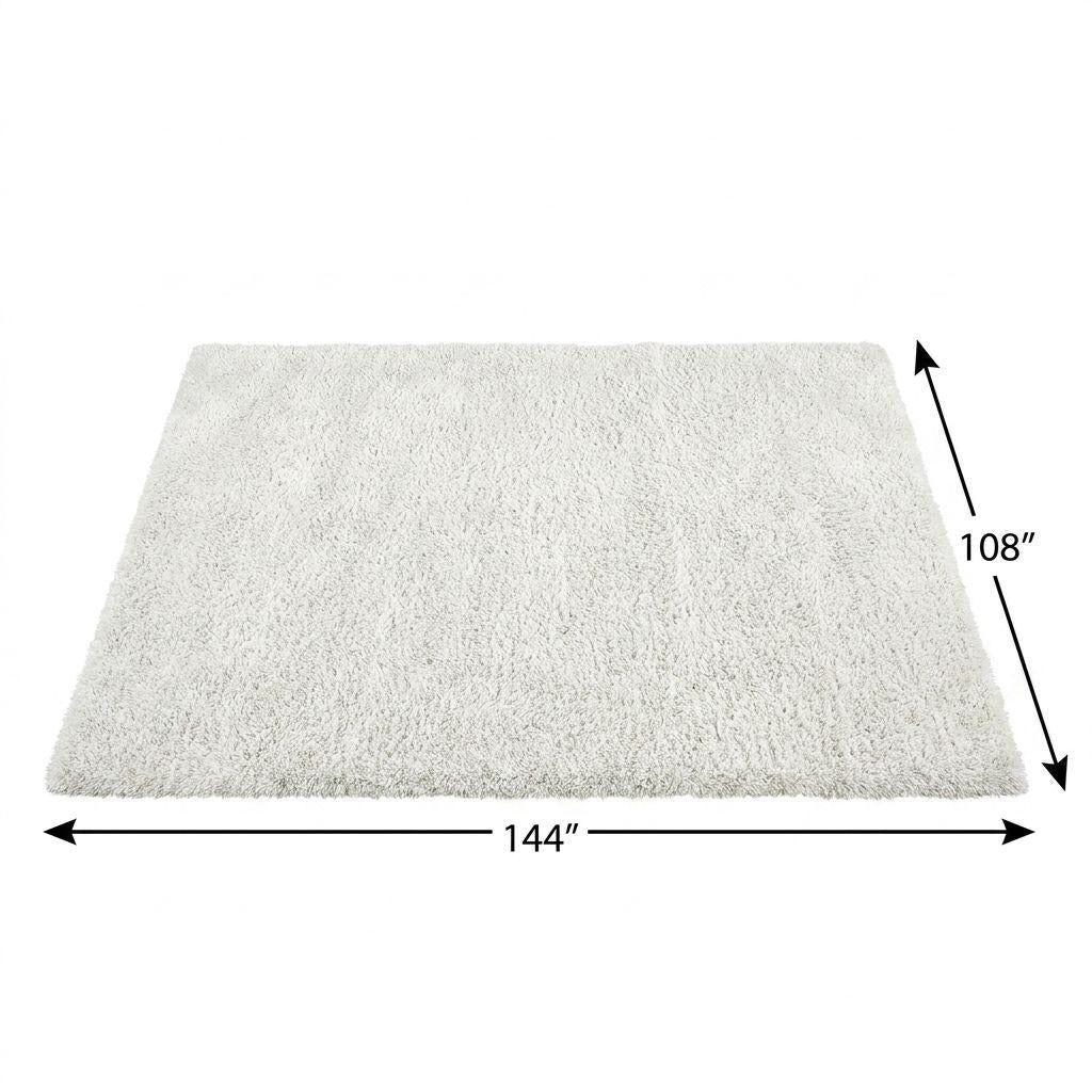 9' X 12' Navy Blue And Ivory Floral Shag Washable Area Rug With UV Protection - HomeRoots - Flyclothing LLC