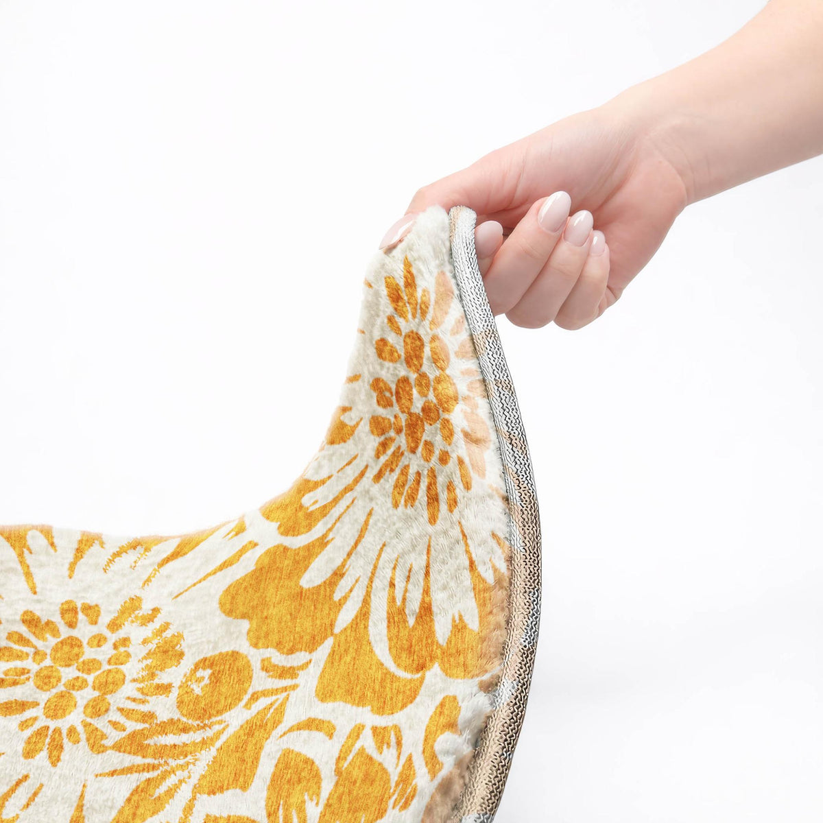 10' X 14' Orange And Ivory Floral Shag Washable Area Rug With UV Protection - HomeRoots - Flyclothing LLC