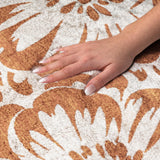 5' X 8' Orange And Ivory Floral Shag Washable Area Rug With UV Protection - HomeRoots - Flyclothing LLC
