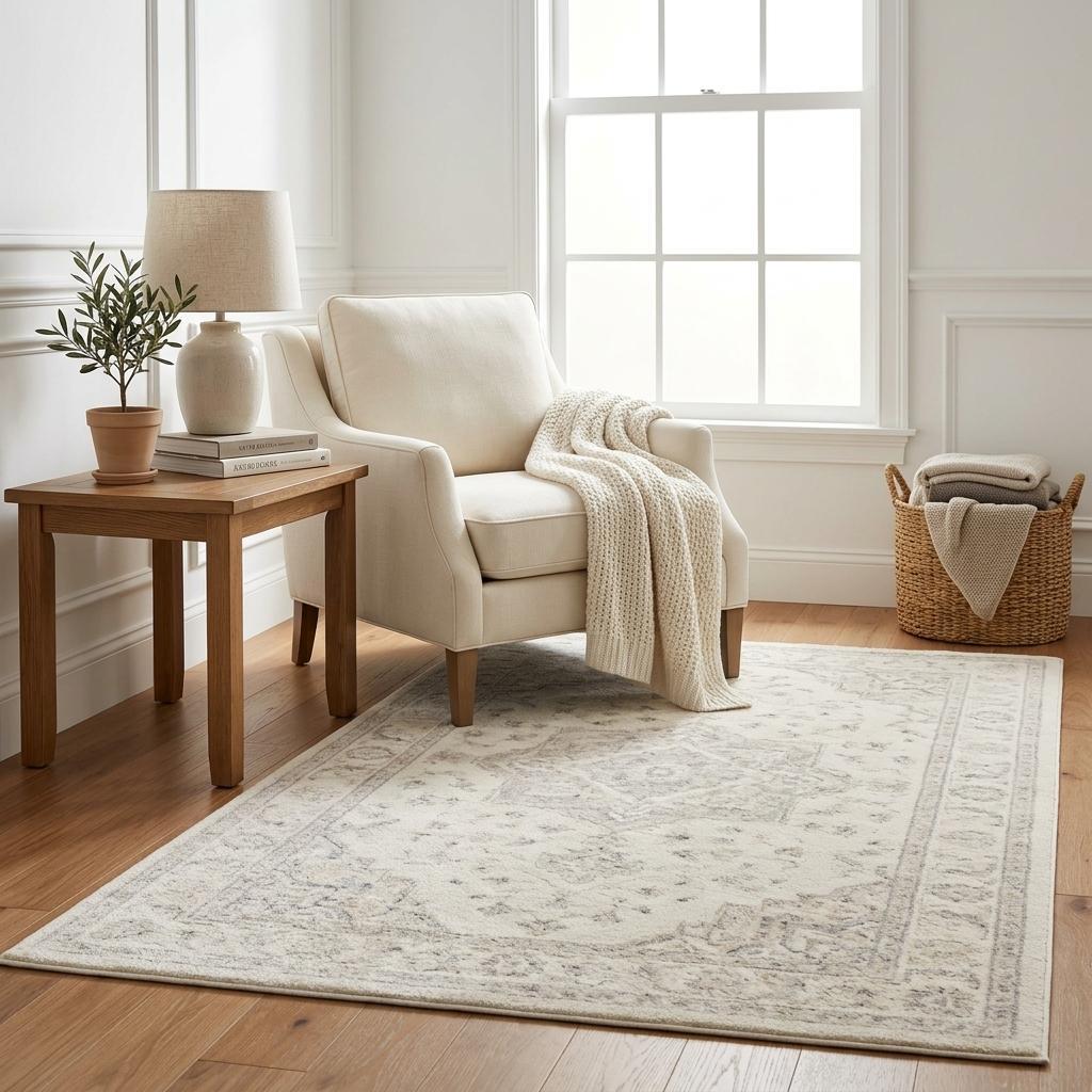 5' X 8' Orange And Ivory Floral Shag Washable Area Rug With UV Protection - HomeRoots - Flyclothing LLC