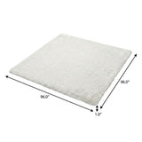 8' Orange And Ivory Floral Shag Washable Round Rug With UV Protection - HomeRoots - Flyclothing LLC