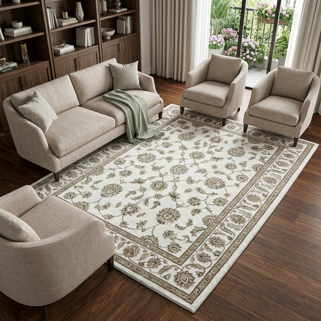 9' X 12' Orange And Ivory Floral Shag Washable Area Rug With UV Protection - HomeRoots - Flyclothing LLC
