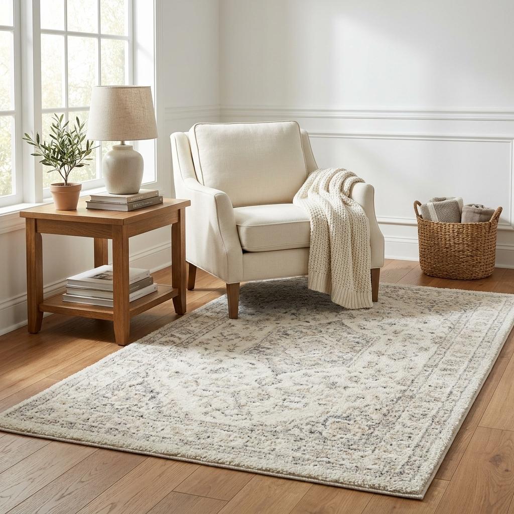 5' X 8' Pink And Ivory Floral Shag Washable Area Rug With UV Protection - HomeRoots - Flyclothing LLC
