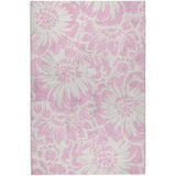 8' X 10' Pink And Ivory Floral Shag Washable Area Rug With UV Protection - HomeRoots - Flyclothing LLC
