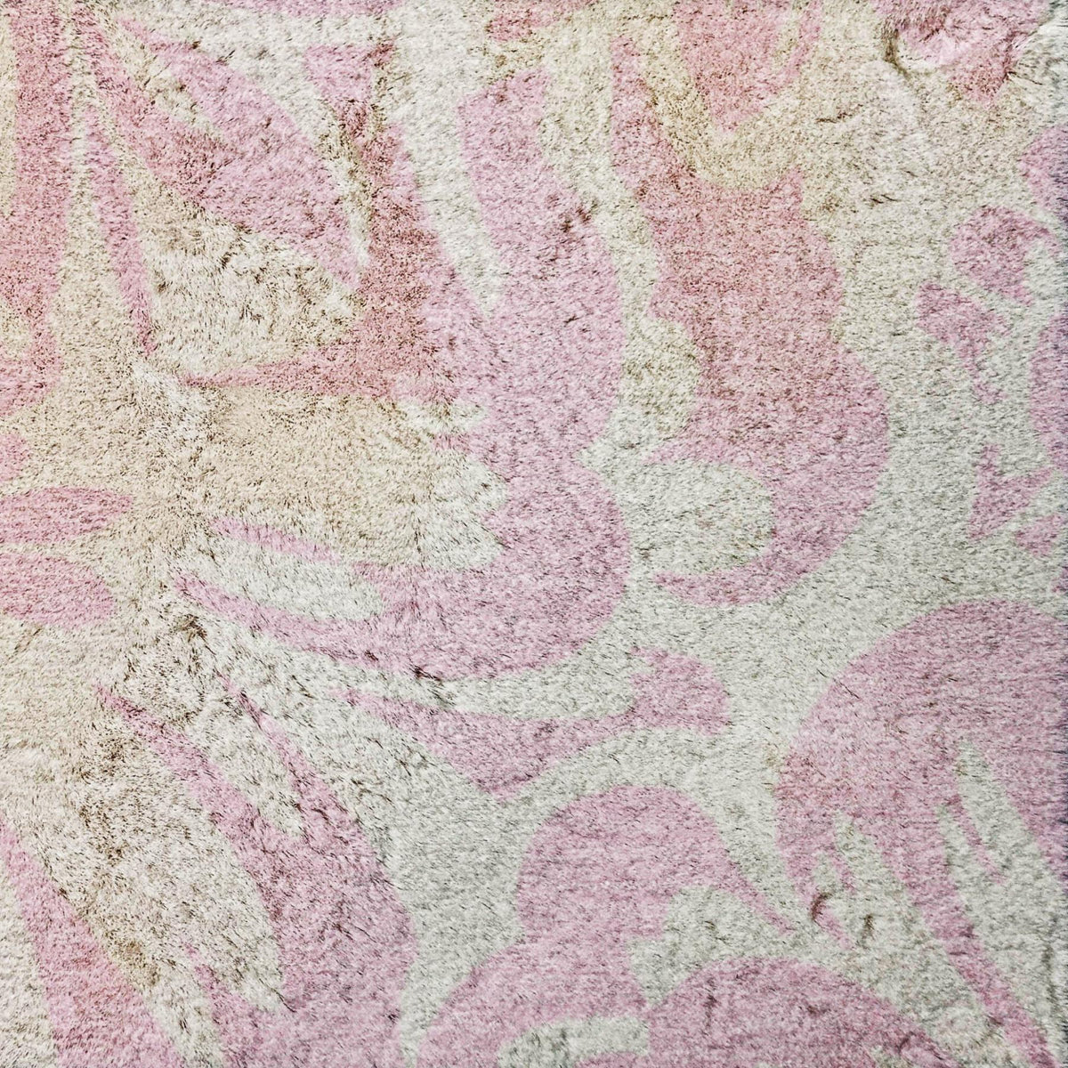 8' X 10' Pink And Ivory Floral Shag Washable Area Rug With UV Protection - HomeRoots - Flyclothing LLC