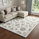 8' X 10' Pink And Ivory Floral Shag Washable Area Rug With UV Protection - HomeRoots - Flyclothing LLC