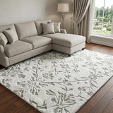 9' X 12' Pink And Ivory Floral Shag Washable Area Rug With UV Protection - HomeRoots - Flyclothing LLC