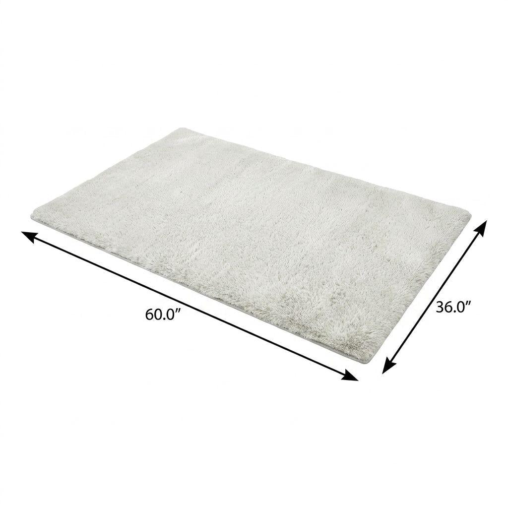 3' X 5' Purple And Ivory Floral Shag Washable Area Rug With UV Protection - HomeRoots - Flyclothing LLC