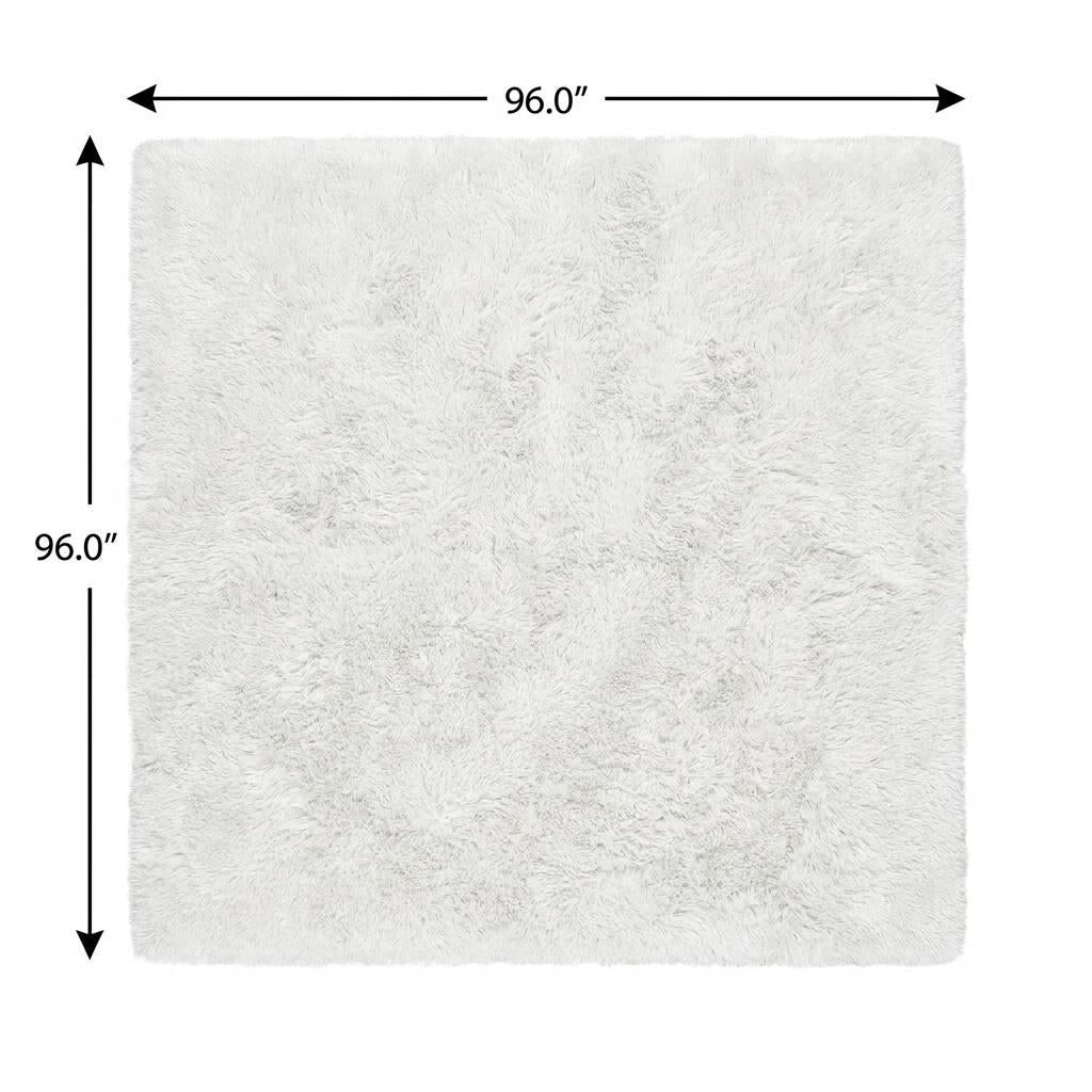 8' Purple And Ivory Floral Shag Washable Round Rug With UV Protection - HomeRoots - Flyclothing LLC