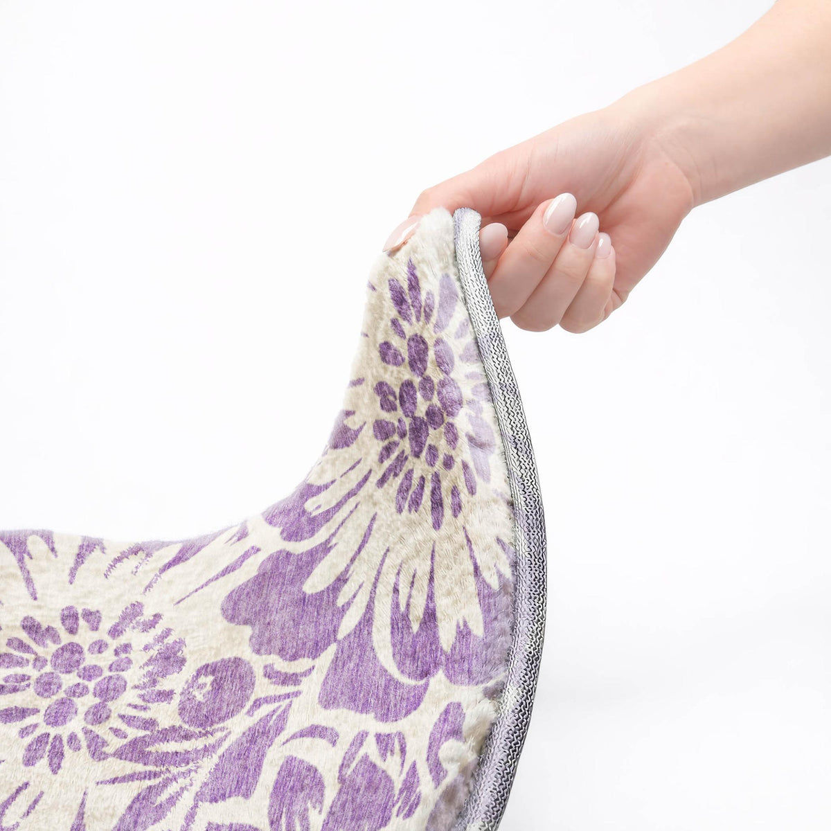 9' X 12' Purple And Ivory Floral Shag Washable Area Rug With UV Protection - HomeRoots - Flyclothing LLC