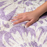 9' X 12' Purple And Ivory Floral Shag Washable Area Rug With UV Protection - HomeRoots - Flyclothing LLC