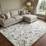 10' X 14' Purple And Ivory Floral Shag Washable Area Rug With UV Protection - HomeRoots - Flyclothing LLC