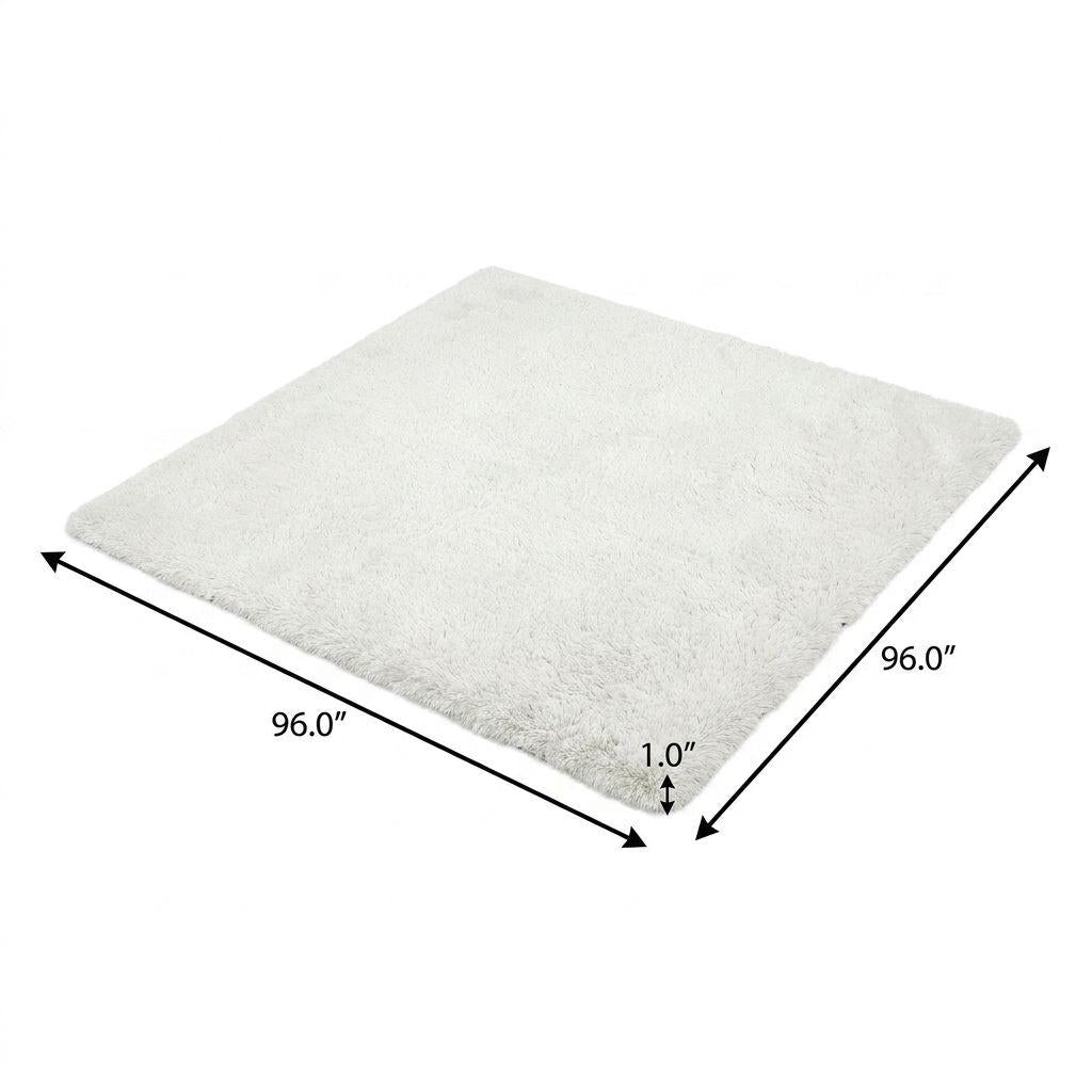 8' Salmon And Ivory Floral Shag Washable Round Rug With UV Protection - HomeRoots - Flyclothing LLC
