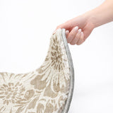 3' X 5' Taupe And Ivory Floral Shag Washable Area Rug With UV Protection - HomeRoots - Flyclothing LLC