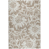 5' X 8' Taupe And Ivory Floral Shag Washable Area Rug With UV Protection - HomeRoots - Flyclothing LLC