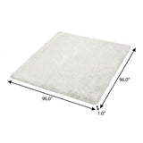 8' Taupe And Ivory Floral Shag Washable Round Rug With UV Protection - HomeRoots - Flyclothing LLC