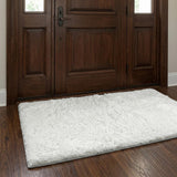 3' X 5' Teal And Ivory Floral Shag Washable Area Rug With UV Protection - HomeRoots - Flyclothing LLC