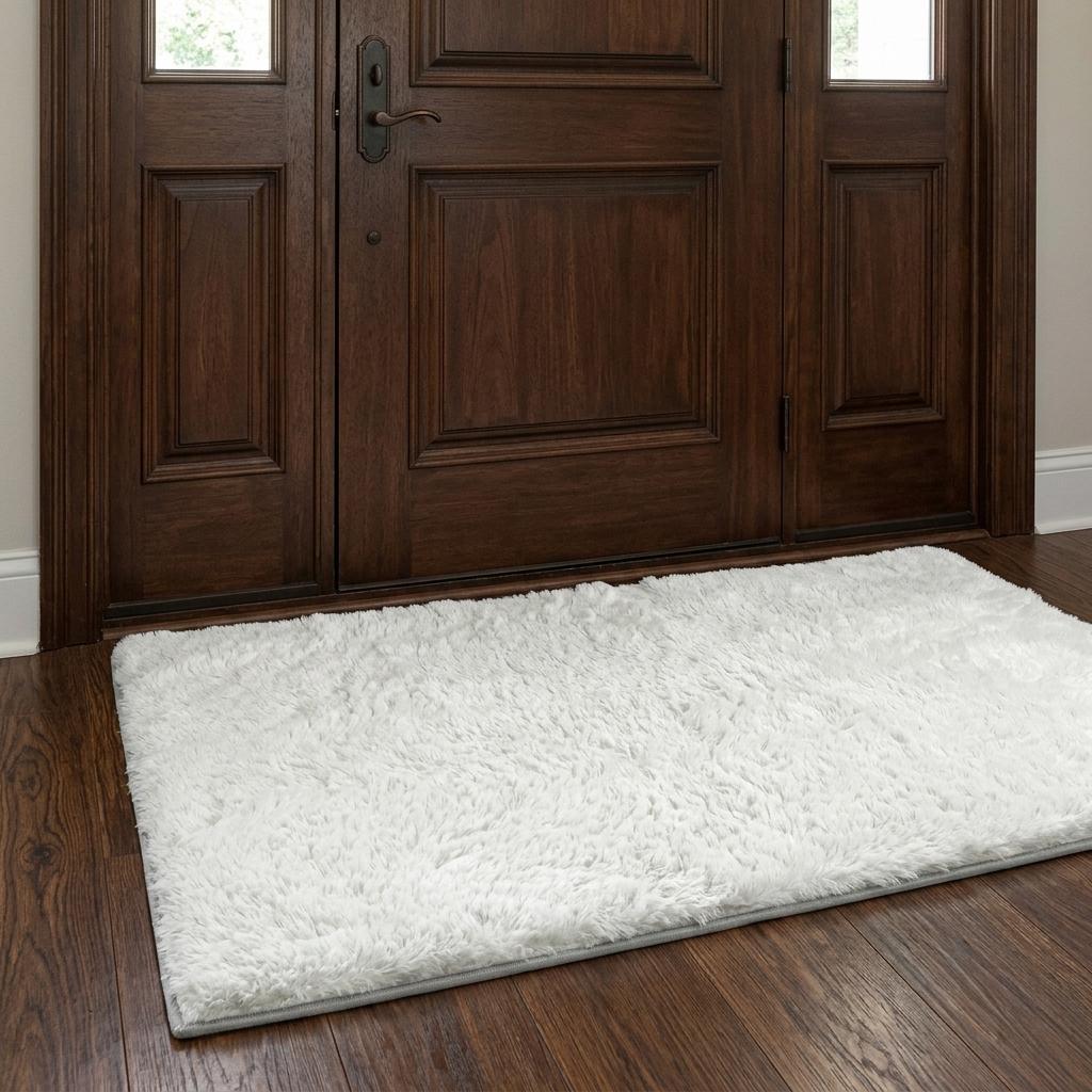3' X 5' Teal And Ivory Floral Shag Washable Area Rug With UV Protection - HomeRoots - Flyclothing LLC