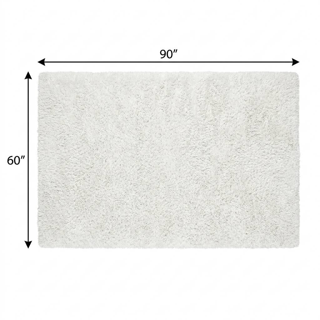 5' X 8' Teal And Ivory Floral Shag Washable Area Rug With UV Protection - HomeRoots - Flyclothing LLC
