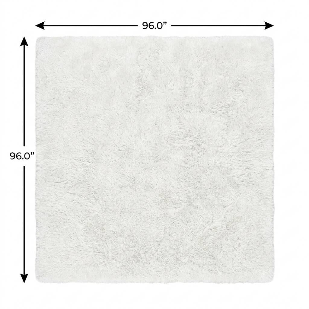 8' Teal And Ivory Floral Shag Washable Round Rug With UV Protection - HomeRoots - Flyclothing LLC