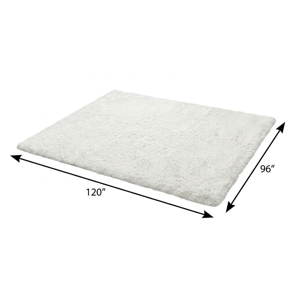 8' X 10' Teal And Ivory Floral Shag Washable Area Rug With UV Protection - HomeRoots - Flyclothing LLC