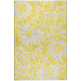 9' X 12' Yellow And Ivory Floral Shag Washable Area Rug With UV Protection - HomeRoots - Flyclothing LLC