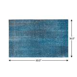 3' X 5' Blue And Gray Striped Shag Washable Area Rug With UV Protection - HomeRoots - Flyclothing LLC