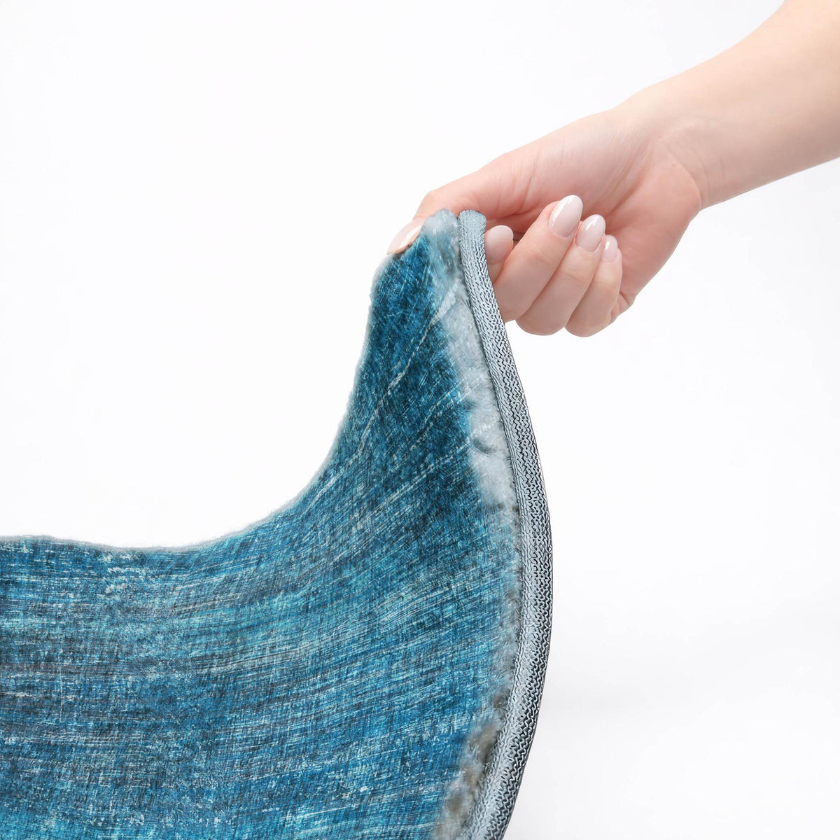3' X 5' Blue And Gray Striped Shag Washable Area Rug With UV Protection - HomeRoots - Flyclothing LLC