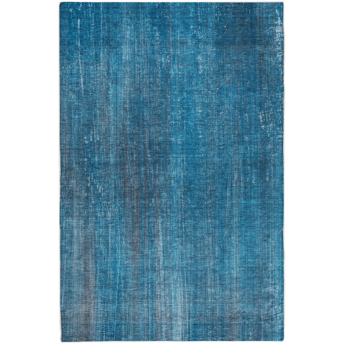 9' X 12' Blue And Gray Striped Shag Washable Area Rug With UV Protection - HomeRoots - Flyclothing LLC
