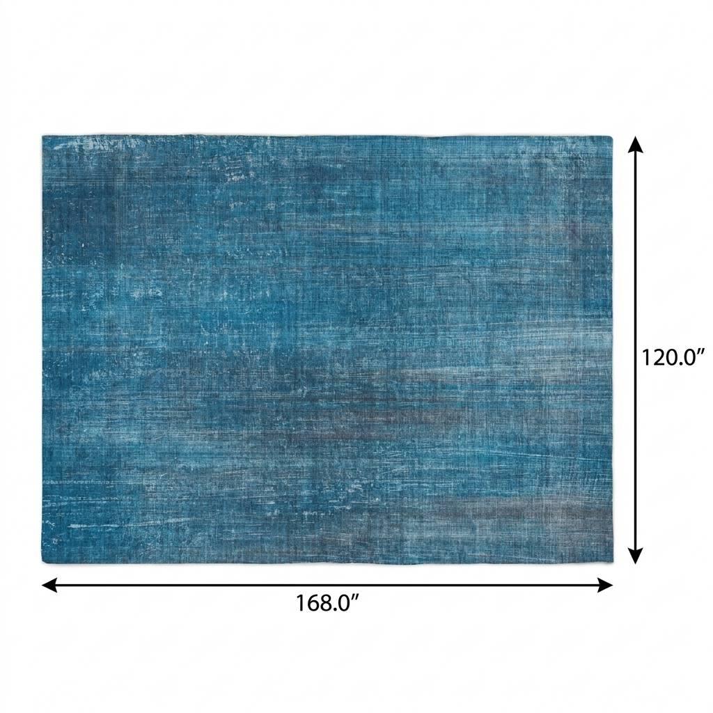 10' X 14' Blue And Gray Striped Shag Washable Area Rug With UV Protection - HomeRoots - Flyclothing LLC