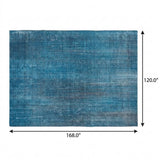 10' X 14' Blue And Gray Striped Shag Washable Area Rug With UV Protection - HomeRoots - Flyclothing LLC