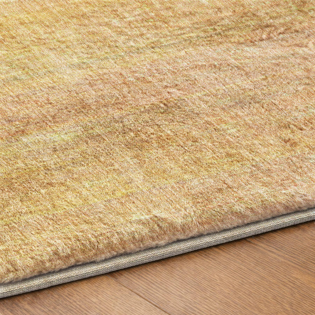 3' X 5' Blush And Gold Striped Shag Washable Area Rug With UV Protection - HomeRoots - Flyclothing LLC