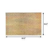 3' X 5' Blush And Gold Striped Shag Washable Area Rug With UV Protection - HomeRoots - Flyclothing LLC