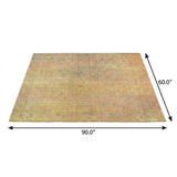 5' X 8' Blush And Gold Striped Shag Washable Area Rug With UV Protection - HomeRoots - Flyclothing LLC