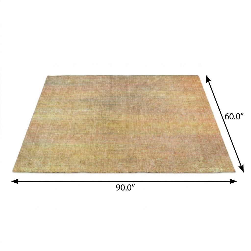 5' X 8' Blush And Gold Striped Shag Washable Area Rug With UV Protection - HomeRoots - Flyclothing LLC