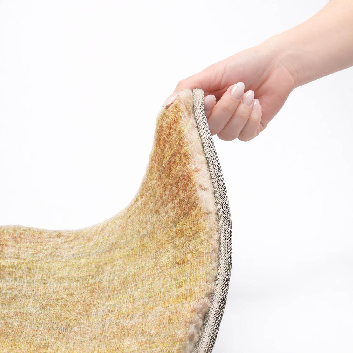 5' X 8' Blush And Gold Striped Shag Washable Area Rug With UV Protection - HomeRoots - Flyclothing LLC