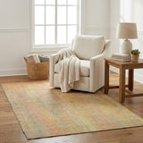 5' X 8' Blush And Gold Striped Shag Washable Area Rug With UV Protection - HomeRoots - Flyclothing LLC
