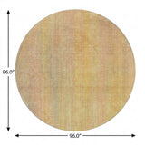 8' Blush And Gold Striped Shag Washable Round Rug With UV Protection - HomeRoots - Flyclothing LLC
