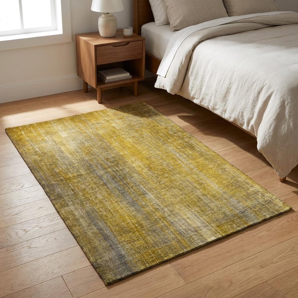 3' X 5' Chocolate And Brown Striped Shag Washable Area Rug With UV Protection - HomeRoots - Flyclothing LLC