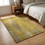 3' X 5' Chocolate And Brown Striped Shag Washable Area Rug With UV Protection - HomeRoots - Flyclothing LLC