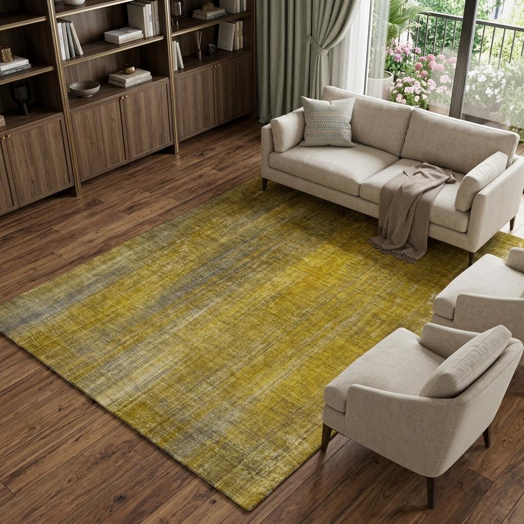 8' X 10' Chocolate And Brown Striped Shag Washable Area Rug With UV Protection - HomeRoots - Flyclothing LLC